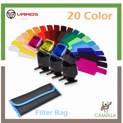 Flash Speedlite 20pcs  Color Gels Filters Compatible for Canon Nikon Sony Godox Yongnuo Camera Flash Light
